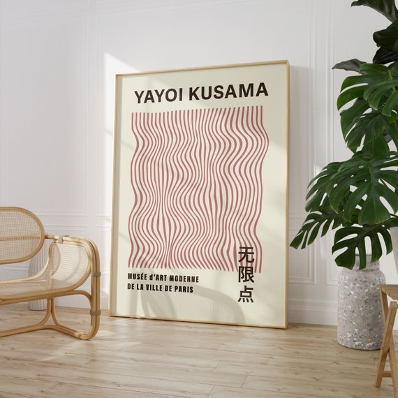 Yayoi Kusama Exhibition Poster Gallery Wall Art Checkered Kusama Print Kusama Nets Japanese Decor Printable Poster