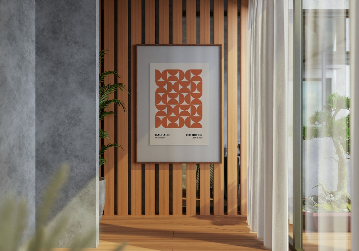 Bauhaus Frankfurt Exhibition Burnt Orange Circle Grid 1923 Poster - Image 4