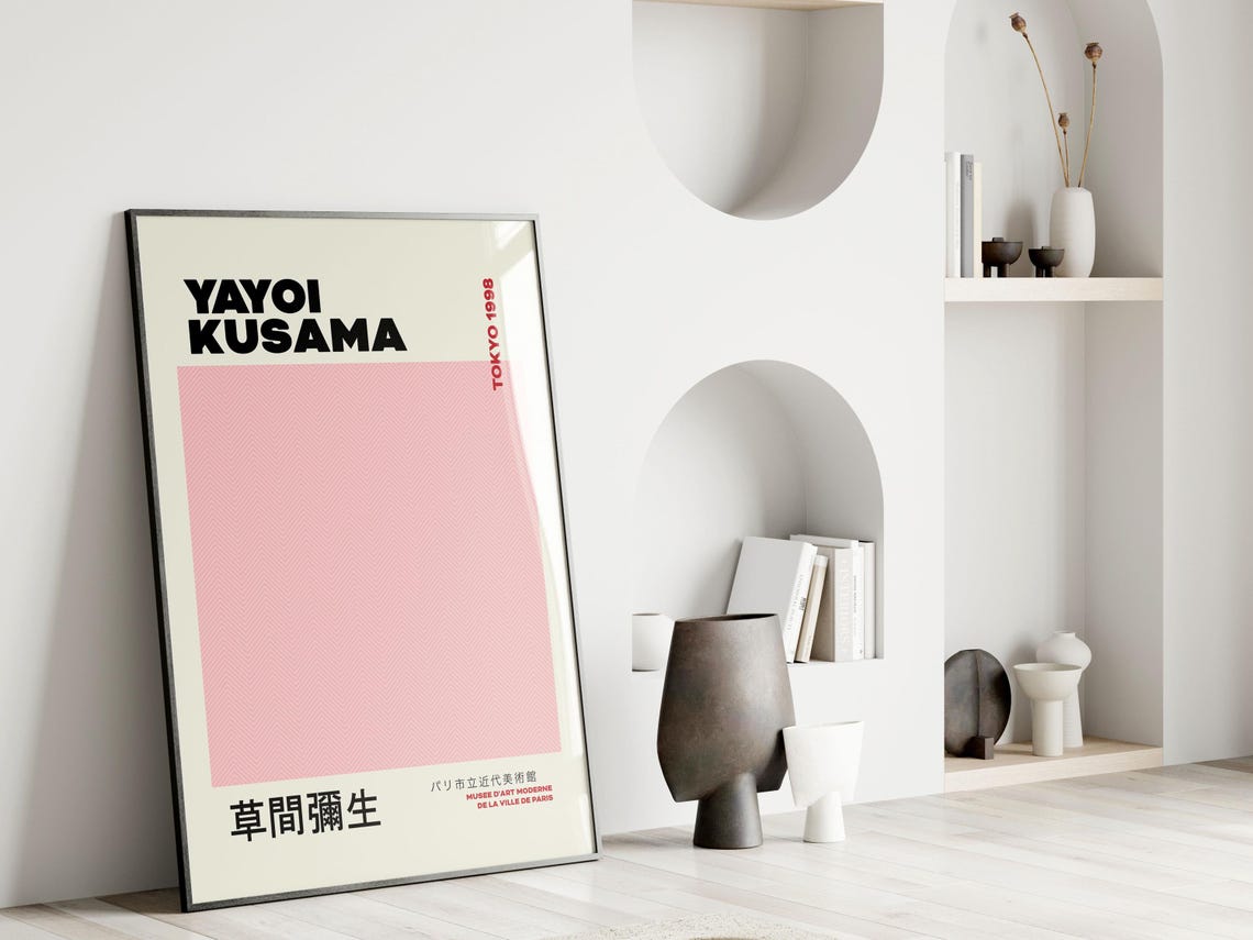 Yayoi Kusama Tokyo 1998 Pink Geometric Japanese Exhibition Poster - Image 2