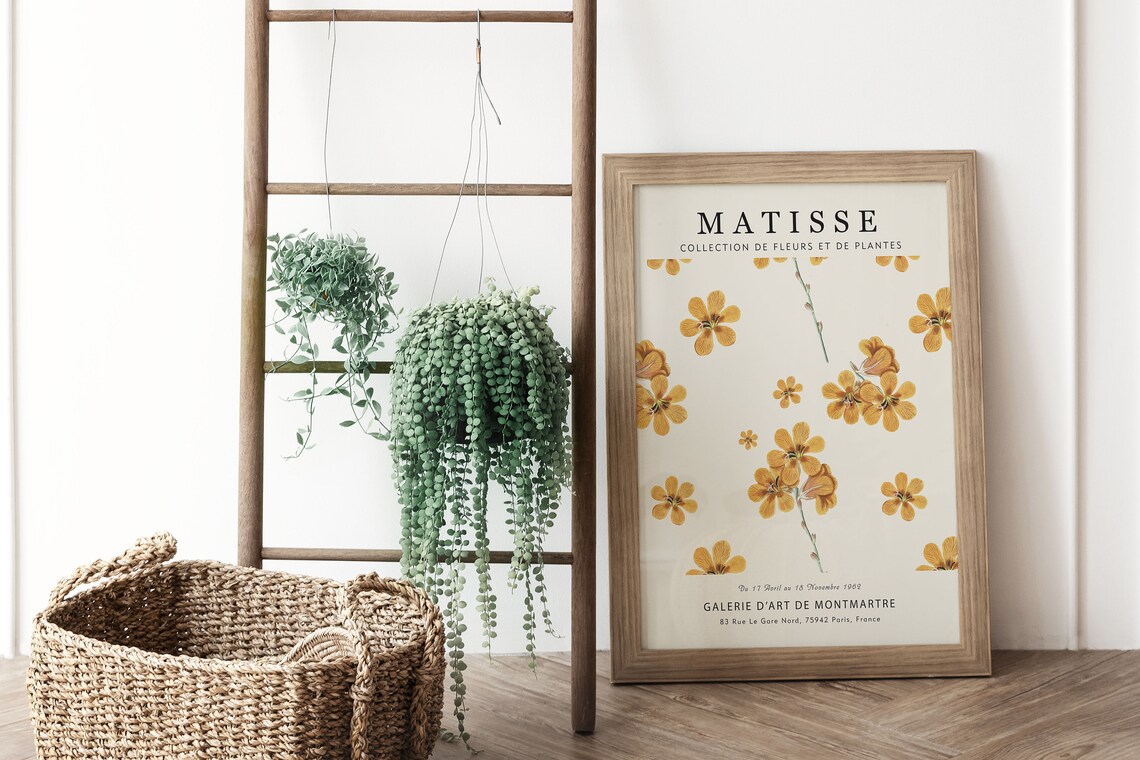Matisse Golden Yellow Blossom Branch Floral Gallery Art Print - Image 3