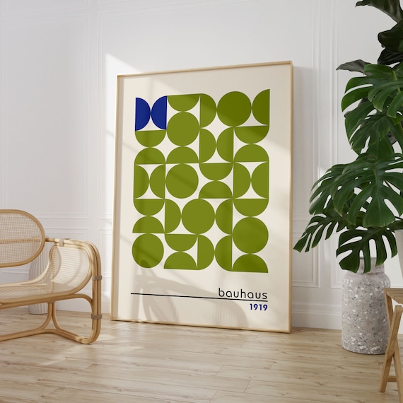 Bauhaus Exhibition Poster, Mid Century Modern Art Print