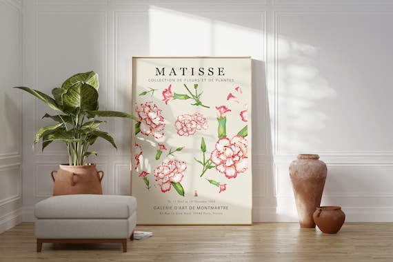 Matisse Flower Poster Flower Market Poster Matisse Print Carnation Flower Printable Poster Matisse Botanical Poster