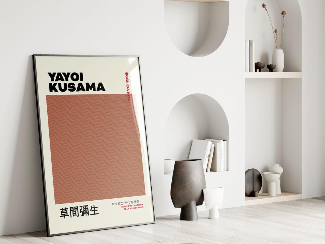 Yayoi Kusama Tokyo 1998 Terracotta Dot Texture Minimalist Poster - Image 4