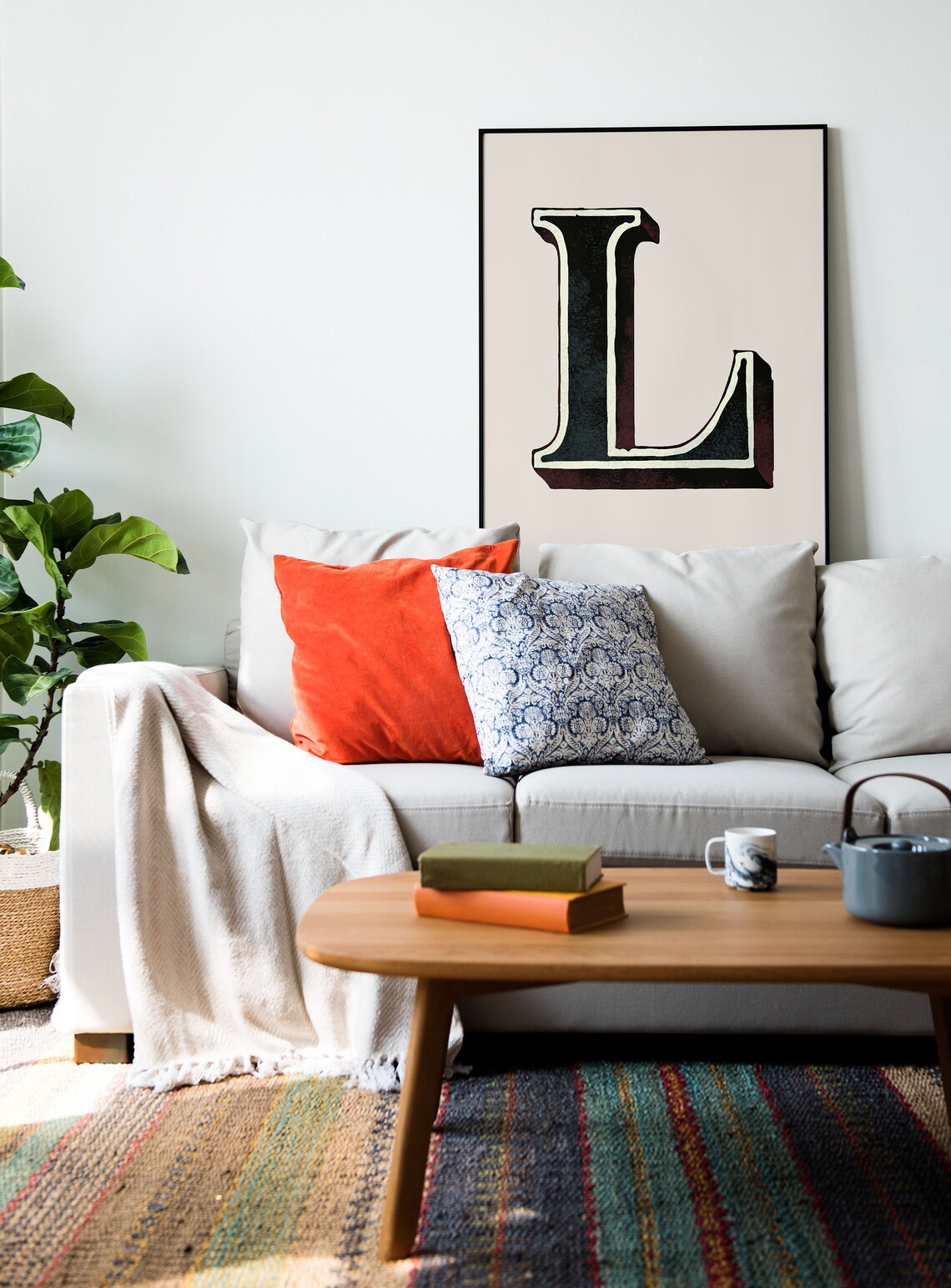 Vintage Initial L Alphabet Art Print - Image 2