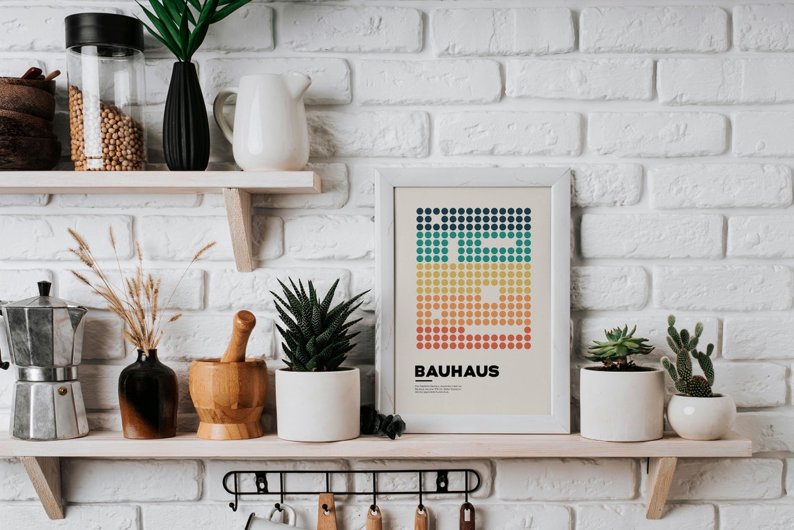 Bauhaus Retro Gradient Dots 25 Warm Sunset Palette Design Poster - Image 2