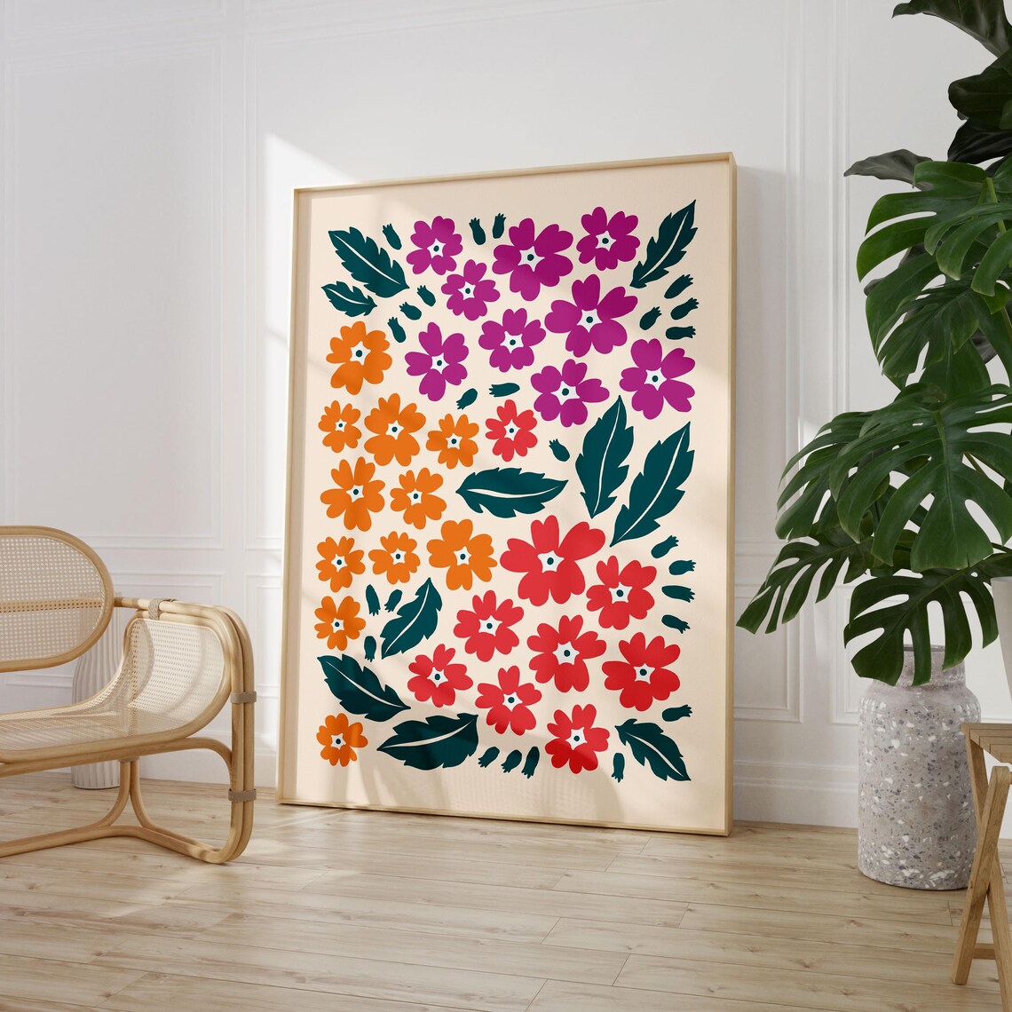 Petite Wildflower Meadow Maximalist Market Illustration Poster