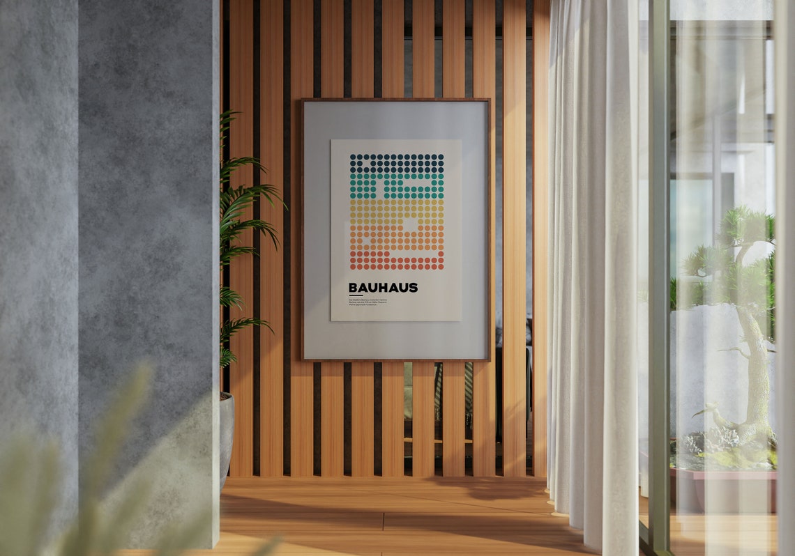 Bauhaus Retro Gradient Dots 25 Warm Sunset Palette Design Poster - Image 5