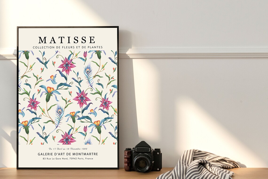Matisse Flower Market Pink Bloom Botanical 1989 Paris Exhibition Poster - Image 4