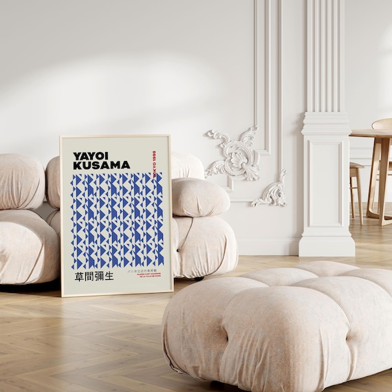 Yayoi Kusama Exhibition Poster Gallery Wall Art Geometric Abstract Print Japanese Decor Printable Minimalist Poster