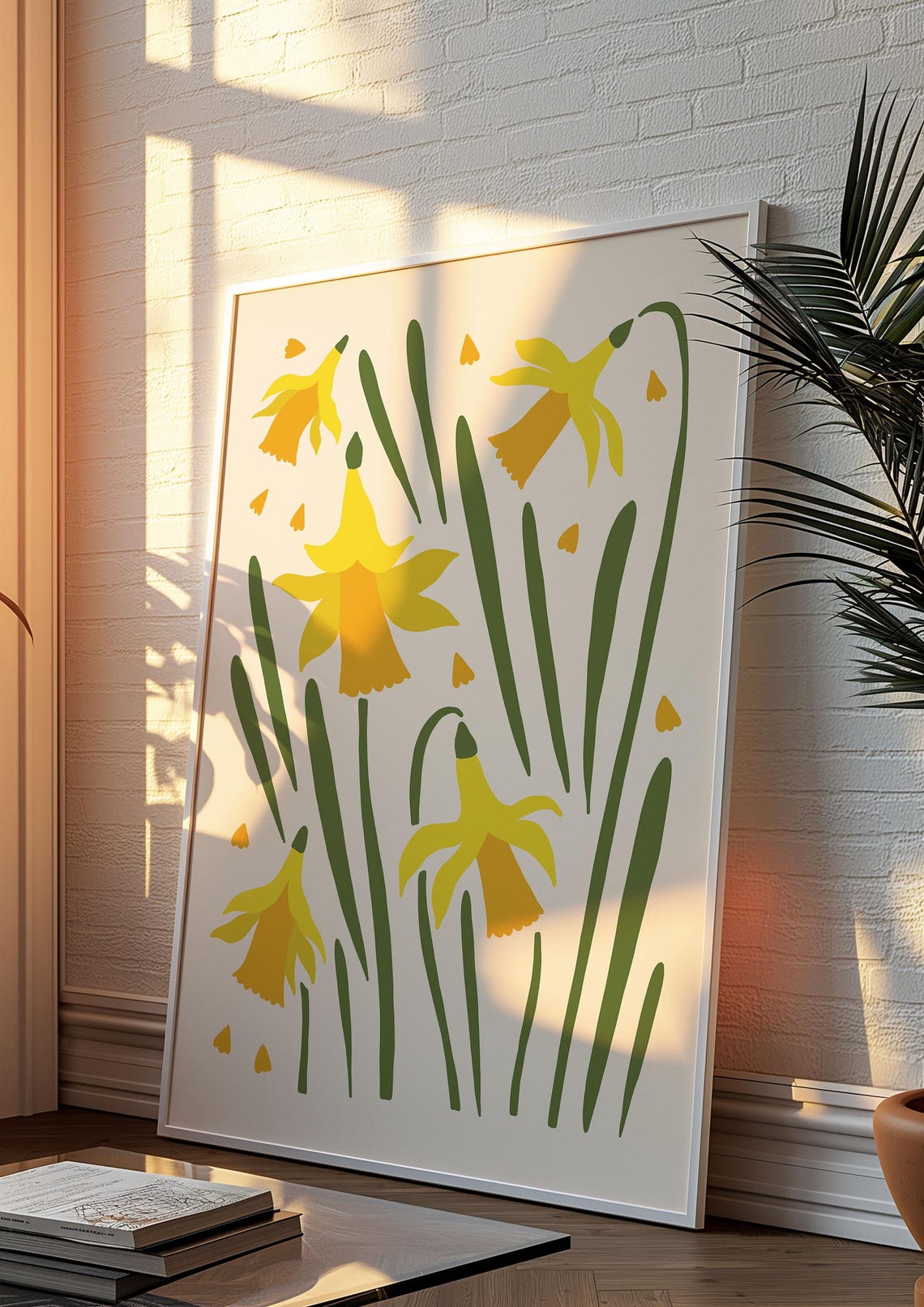 Yellow Daffodil Bloom Maximalist Flower Market Illustration Poster - Image 3
