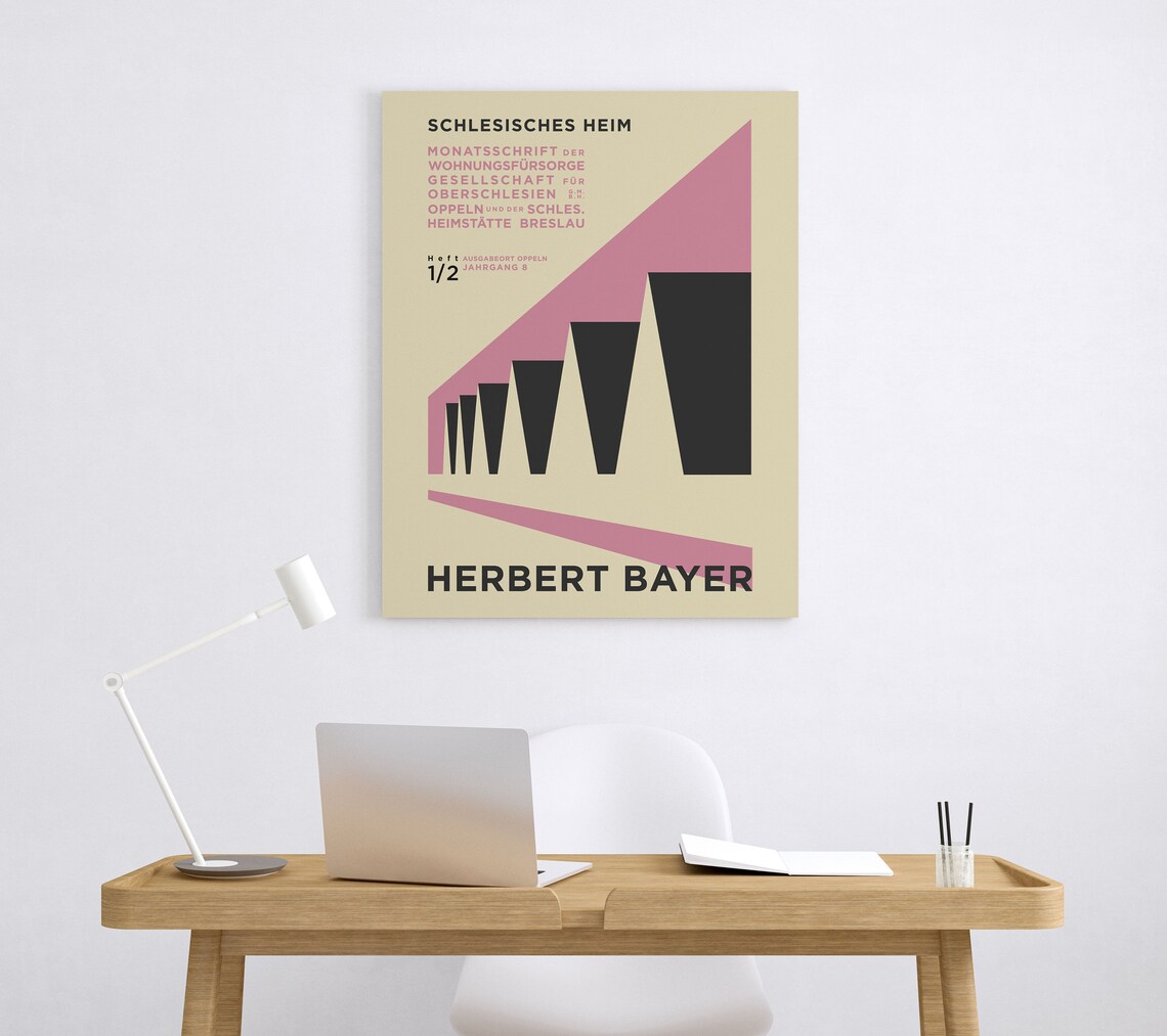 Pink Geometric Bauhaus Museum Poster, Office Decor - Image 5