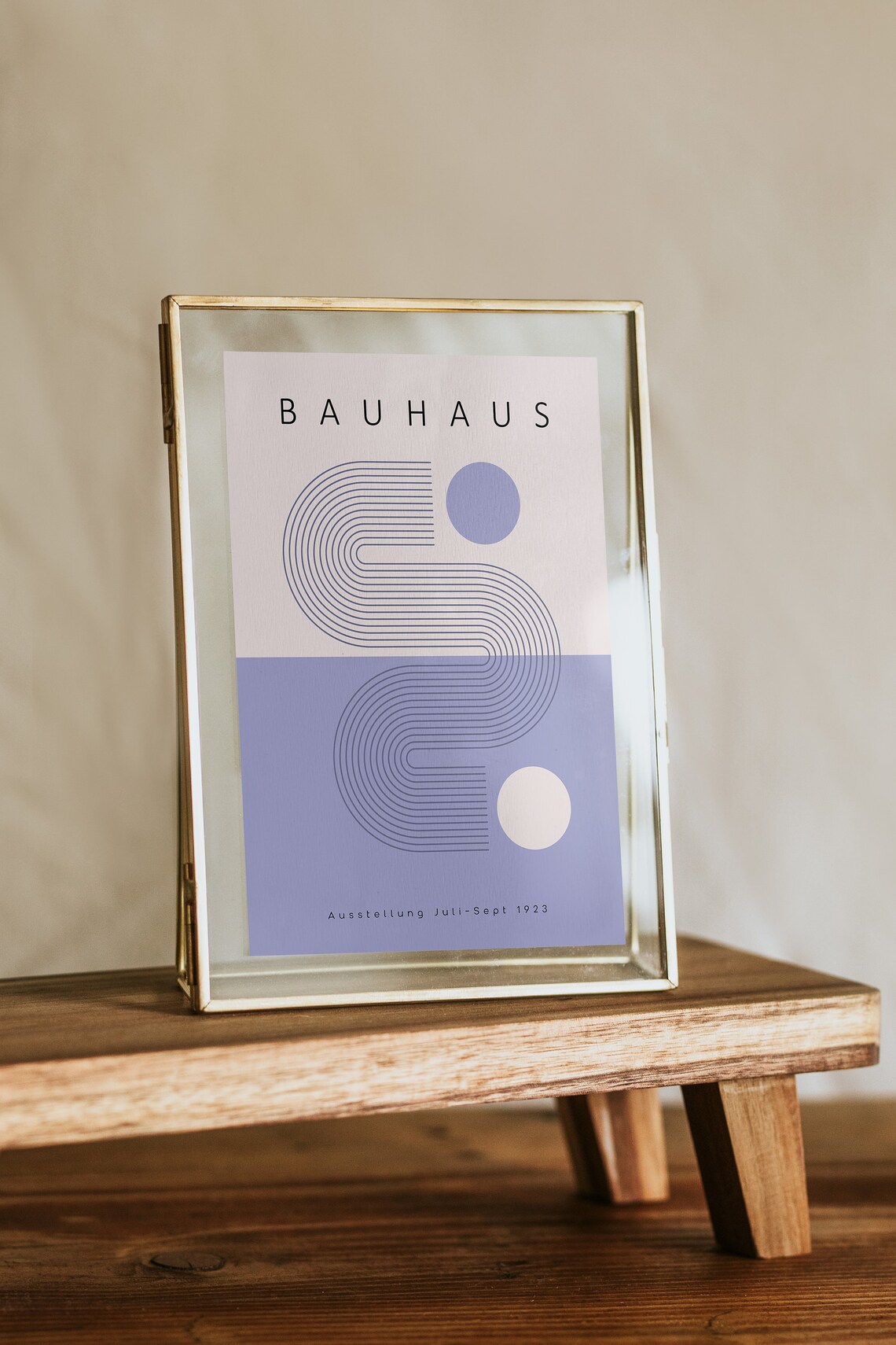 Bauhaus 1923 Exhibition Geometric Abstract Lilac Purple Modern Art Poster - Image 3