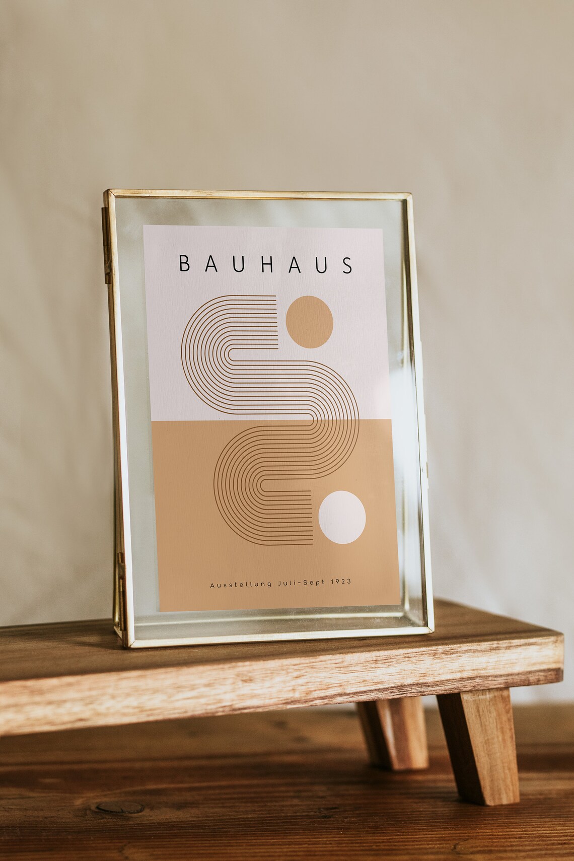 Bauhaus 1923 Exhibition Geometric Abstract Burnt Orange Retro Poster - Image 3