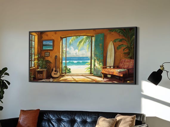 Ocean Retreat Print Coastal Decor Rustic Nautical Wall Art Above Sofa Art Tropical Beach Room Art Farmhouse Art Gift Idea