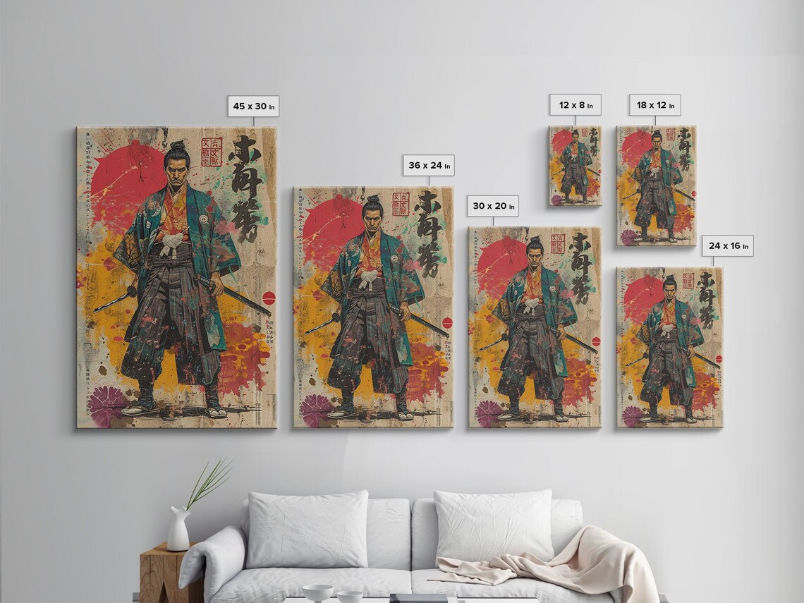 Abstract Samurai Japanese Poster Print, Cultural Wall Art - Image 2