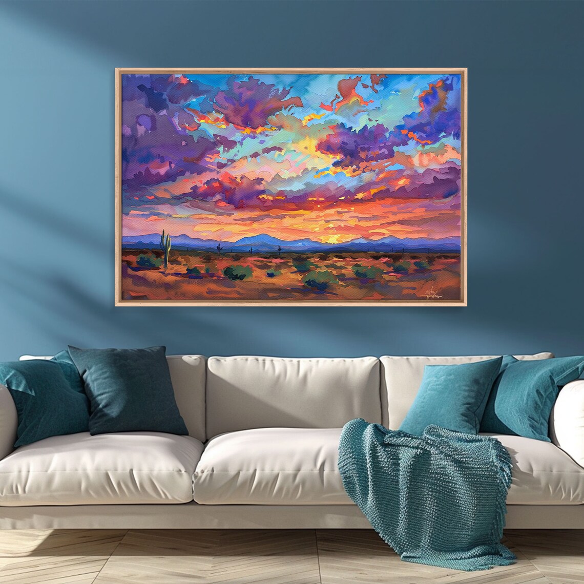 Western Desert Watercolor Art Print, Arizona Southwest