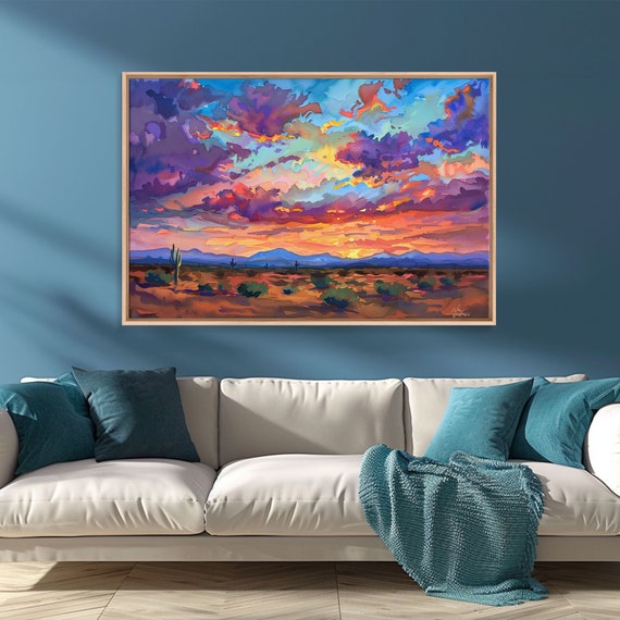 Western Desert Watercolor Art Print, Arizona Southwest