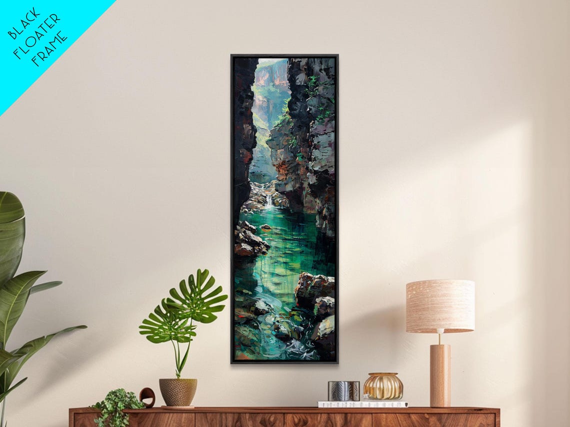 Emerald River Gorge Canyon Rocky Cliffs Nature Wall Art Print - Image 3