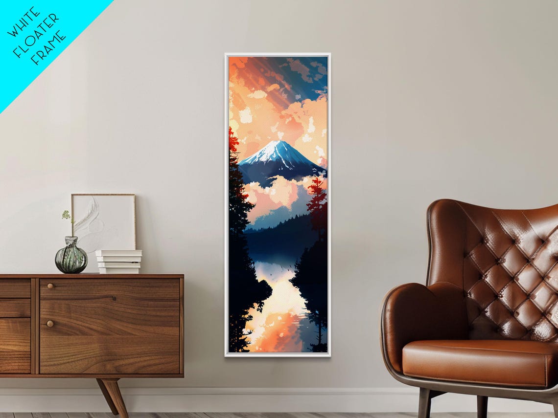 Mount Fuji Above Clouds With Lake Reflection At Sunrise Travel Poster - Image 5