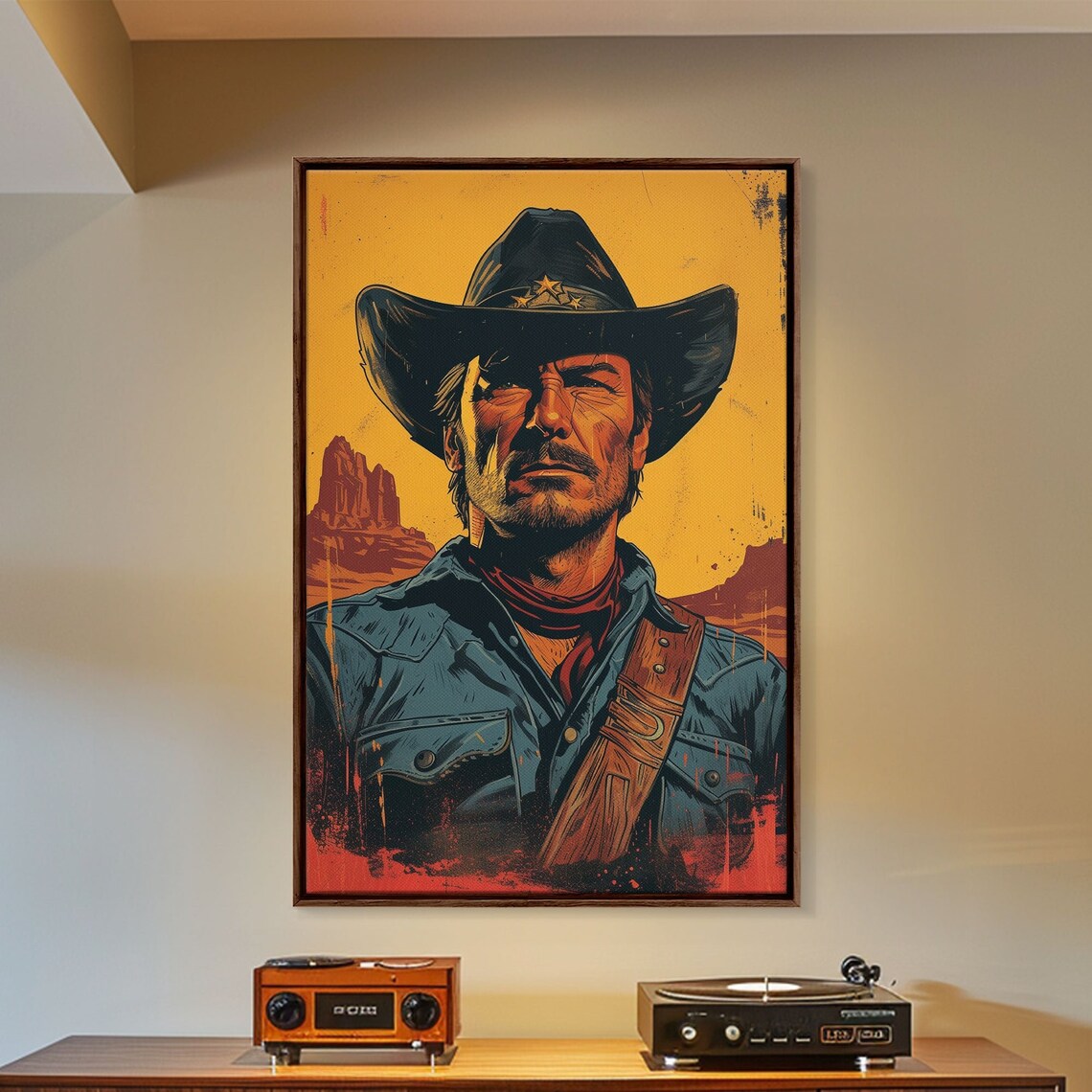 Retro Cowboy Pop Art, Western Cowboy Art Print - Image 4