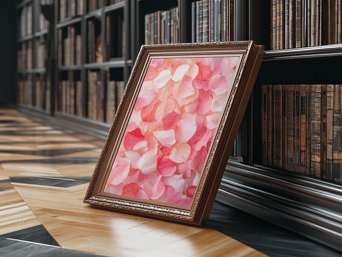 Blush Pink Hydrangea Petals Watercolor Floral Botanical Wall Art Print - Image 2