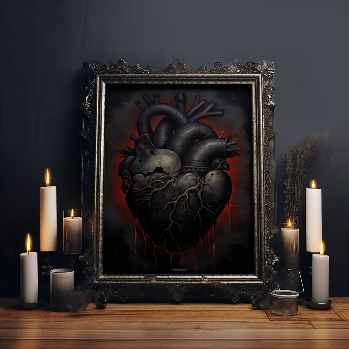 Dark Heart Macabre Halloween Goth Decor Poster - Image 4