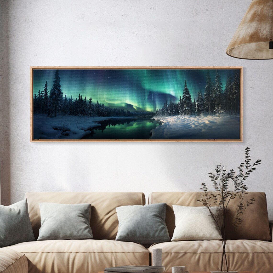 Northern Lights Forest Landscape, Aurora Borealis Art Print - Image 4