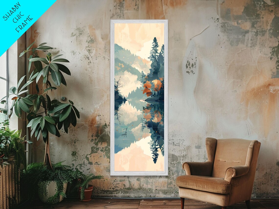 Ukiyo-E Lake, Misty Mountains and Autumn Trees Art Print - Image 6