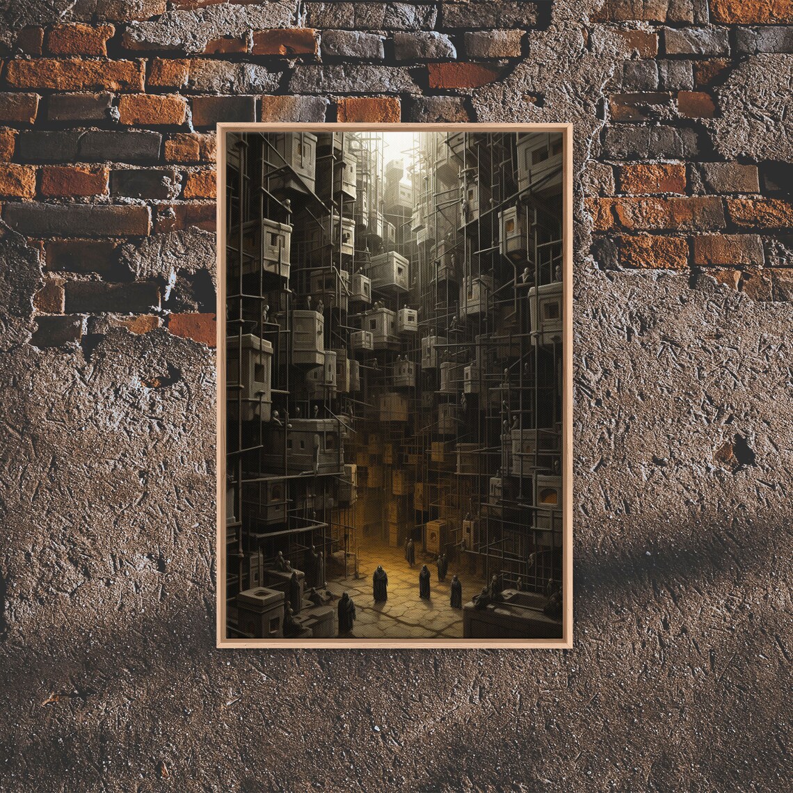 Dark Fantasy Haunted Corridor Hanging Cells Candlelight Horror Art Poster - Image 4