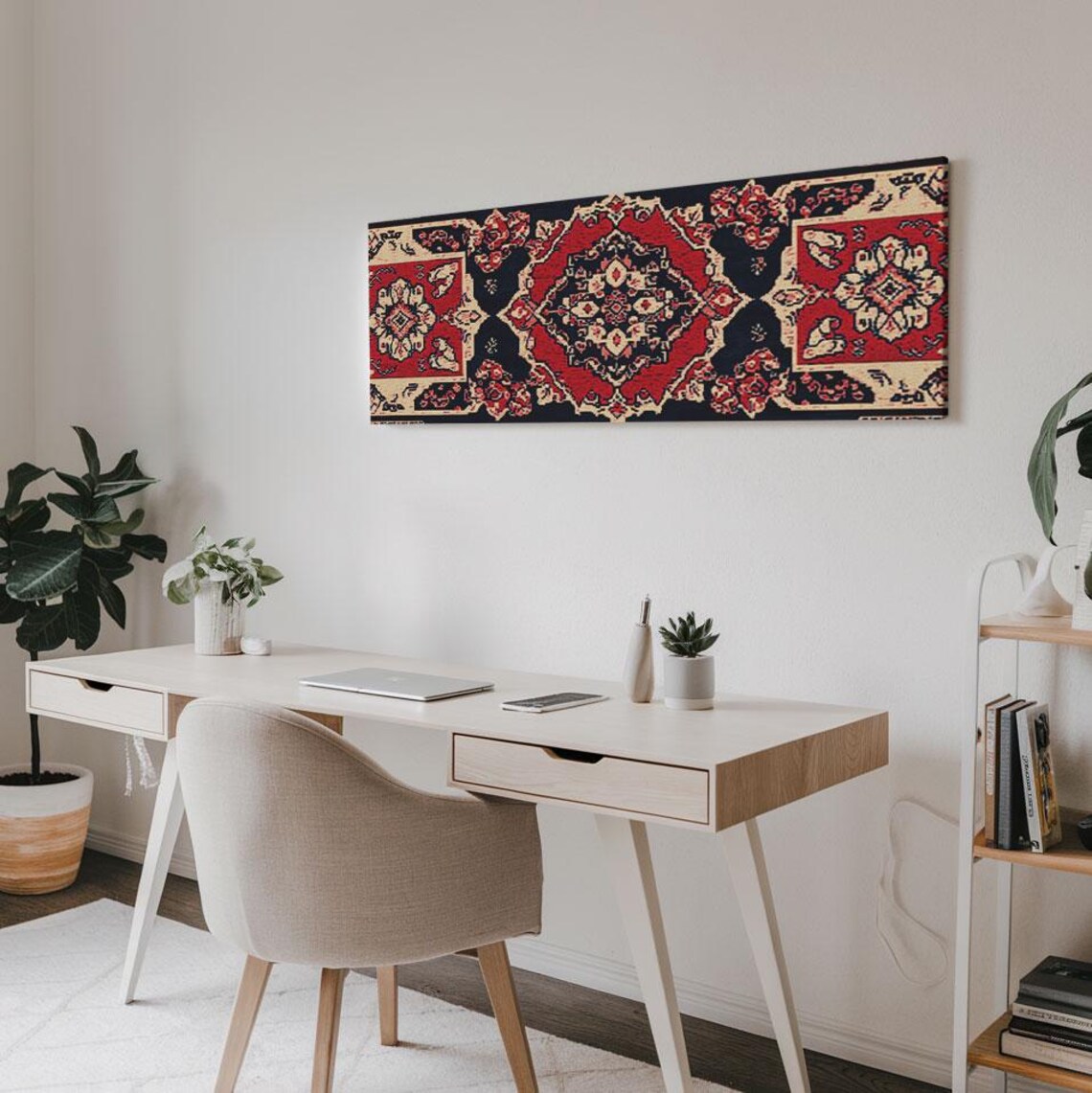 Vintage Textile Tapestry Print, Panoramic Art Print - Image 2