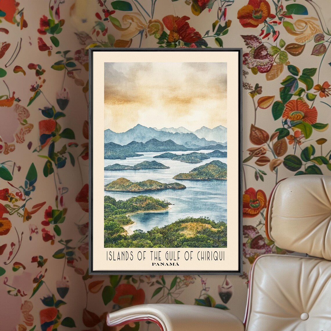 Islands Of The Gulf Of Chiriqui Watercolor Poster - Image 2