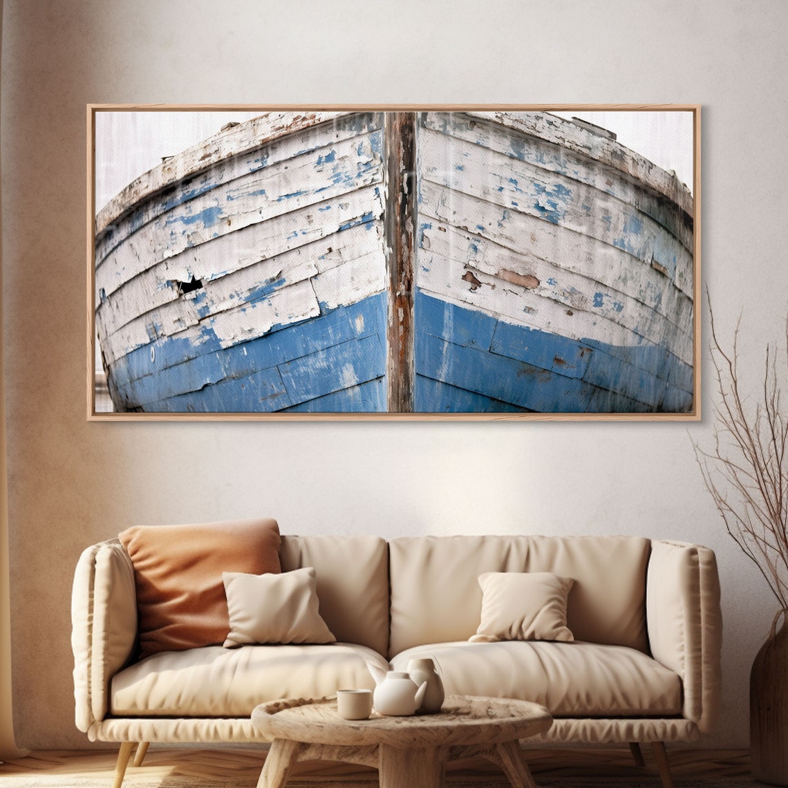Old Wooden Boat Hull Peeling Paint Rustic Nautical Photo Poster - Image 4