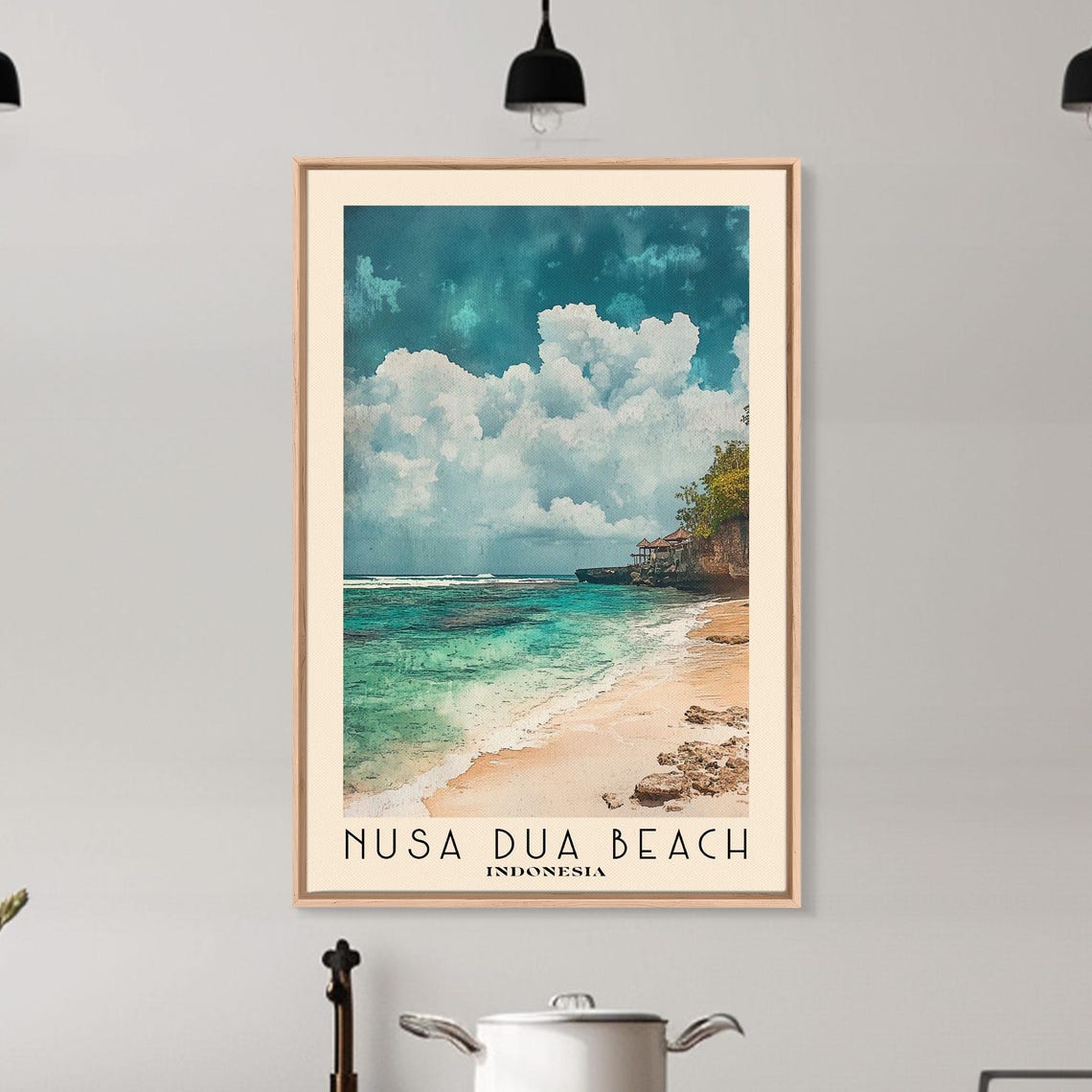 Nusa Dua Beach Indonesia Turquoise Waves Cloudy Sky Travel Poster - Image 6