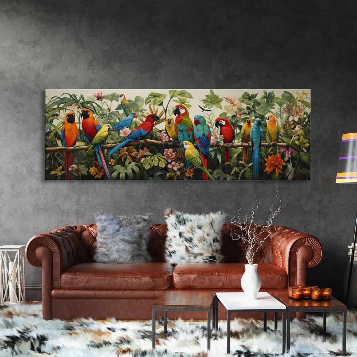 Birds Of Paradise Parrot Tropical Art Print, Guest Room - Image 3