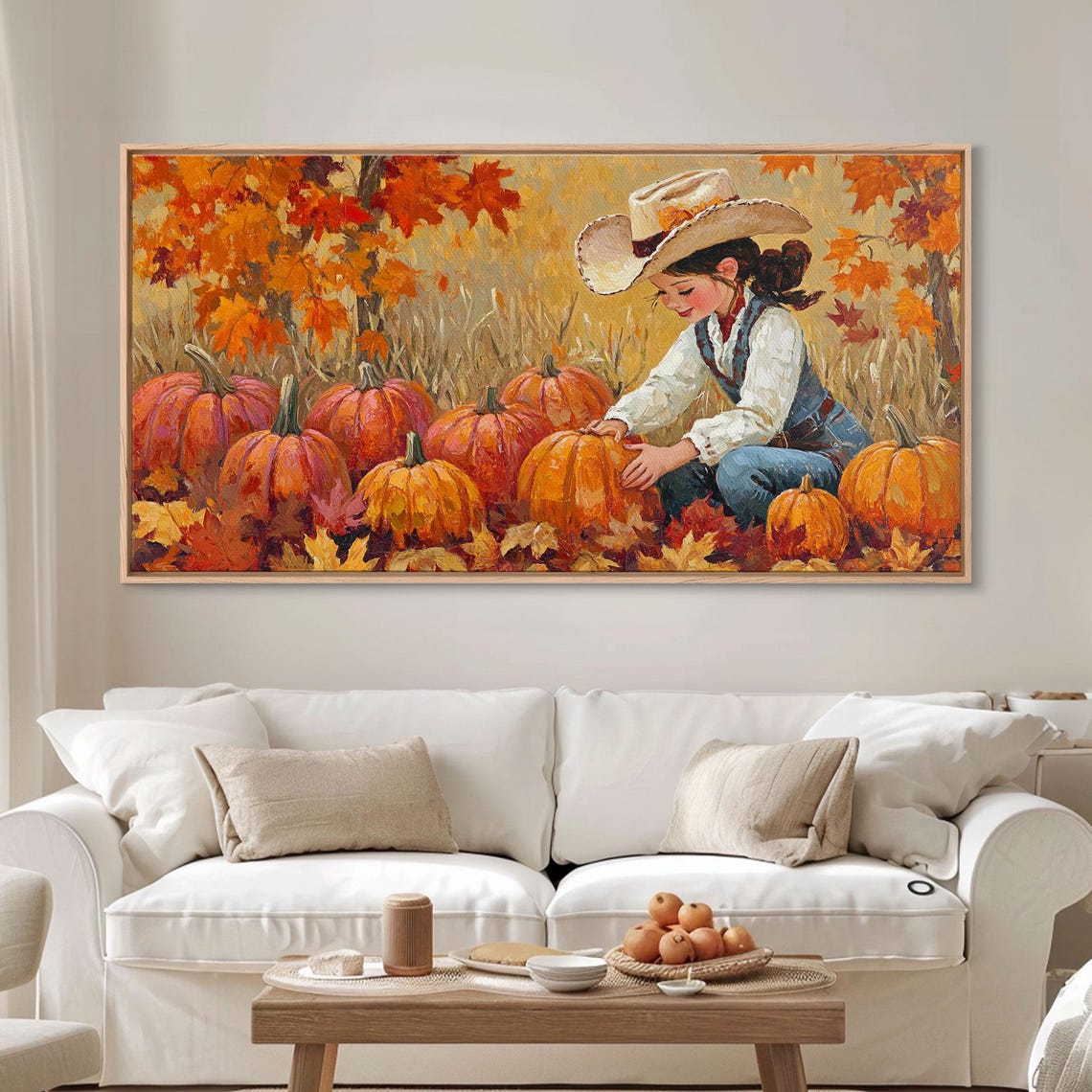 Cowgirl In A Pumpkin Patch Cute Rustic Decor Framed Print Fall Centerpiece Decor Nursery Decor Girl Gift Idea - Image 6
