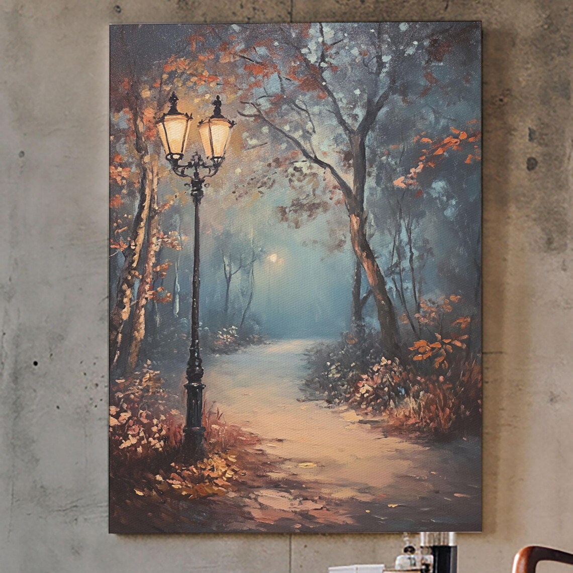 Spooky Street Lights in City Park Halloween Art Print