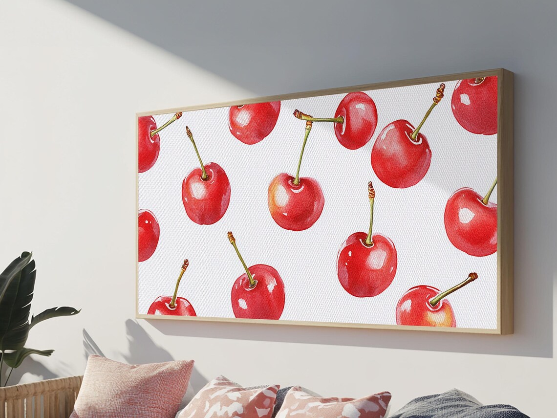Preppy Cherry Wall Art Framed Print Kitchen Wall Art Dining Room Wall Art Loft Decor Cute Wall Art Cutesy Home Decor - Image 6