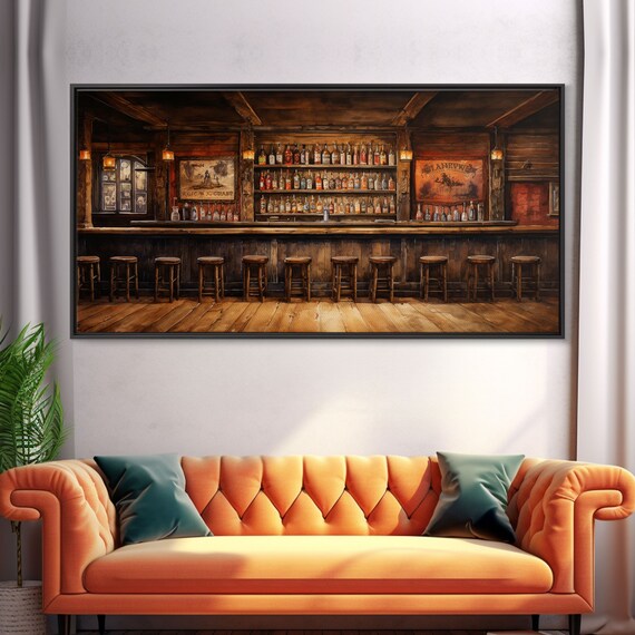 Prohibition Saloon Western Art Print, Bar Decor
