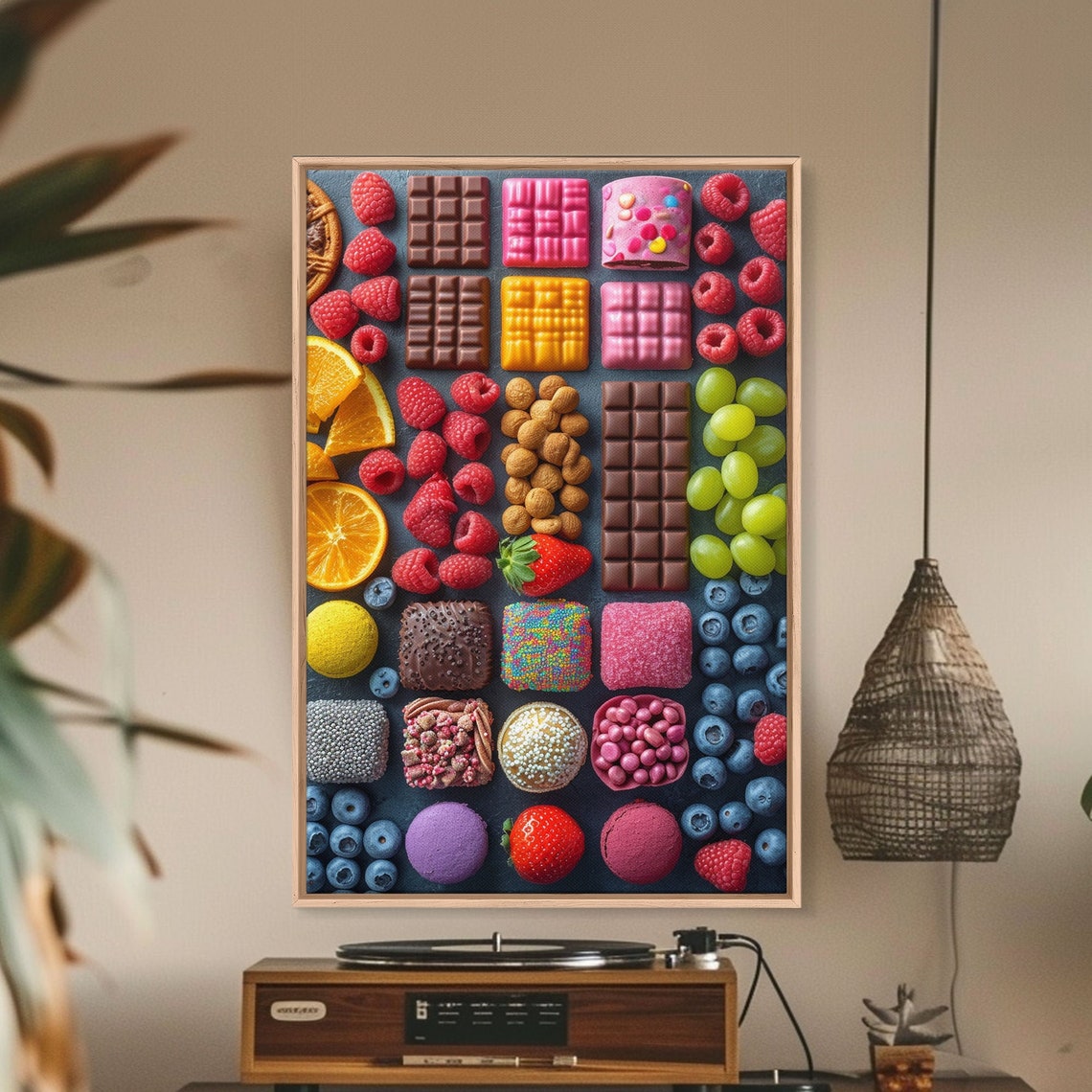 Colorful Candy Chocolate and Fruit Photography Print Kitchen Wall Art - Image 3