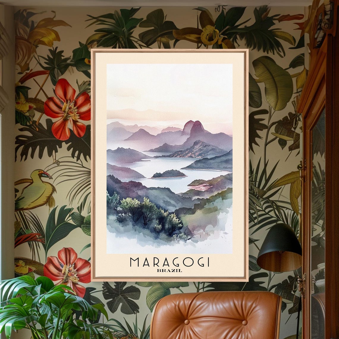 Maragogi Brazil Misty Mountain Bay Layered Hills Dawn Glow Poster