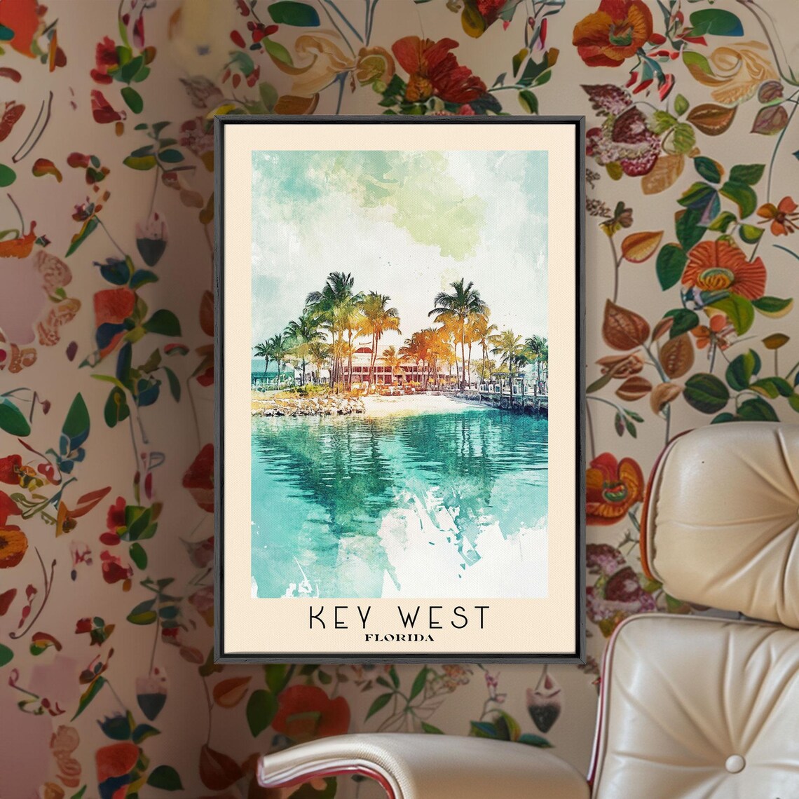 Key West Florida Watercolor Beach Vacation Art Print - Image 2