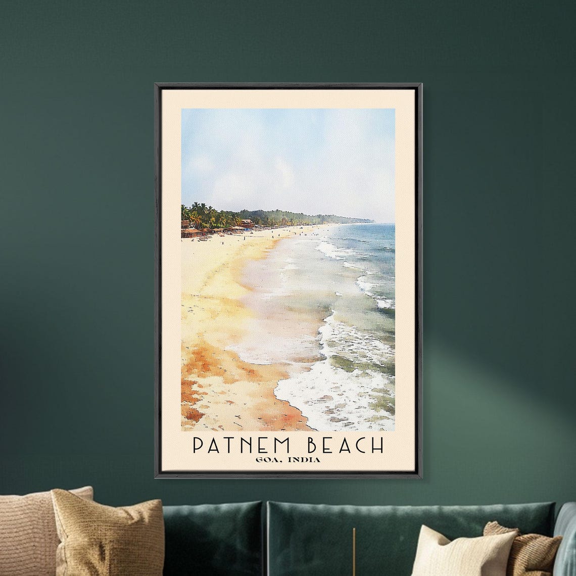 Patnem Beach Goa India Golden Shore Palms Beach Shack Surf Poster - Image 5