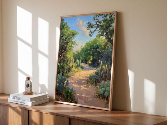 Serene Gardenpath Print Southwest Wall Art Rustic Decor Above Bed Art Farmhouse Wall Art Gift Idea Landscape Painting