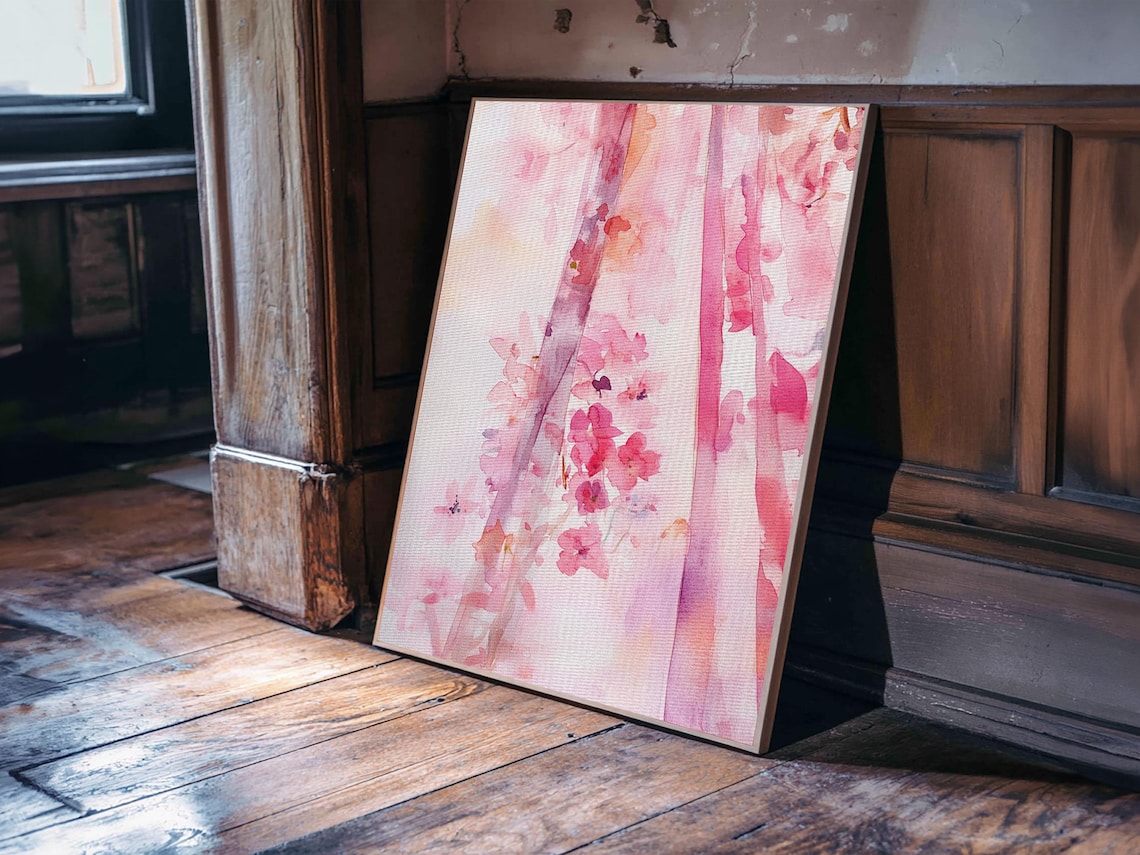 Pink Petals Abstract Floral Watercolor Soft Blush Dreamy Art Poster