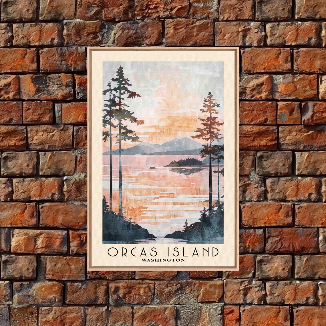Orcas Island Washington Watercolor Beach Art Print - Image 4