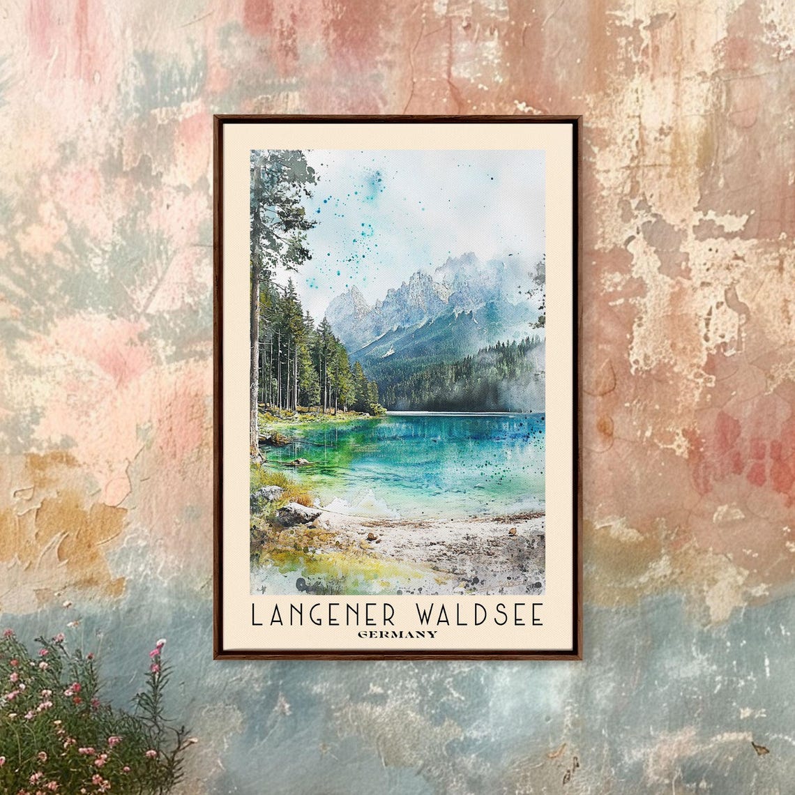 Langener Waldsee Germany Alpine Lake Pine Forest Mountain View Poster - Image 4