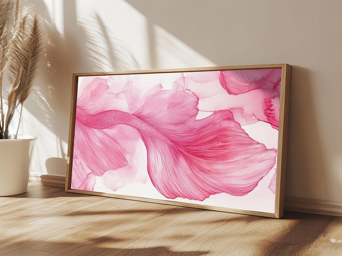 Pink Abstract Watercolor Petals Flowing Floral Fine Art Wall Poster