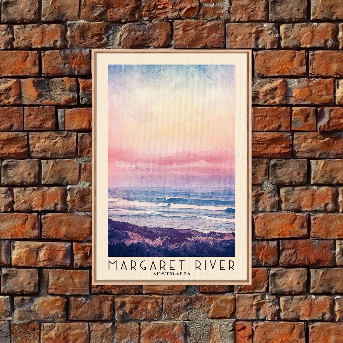 Margaret River Australia Pink Sunset Waves Ocean Horizon Poster - Image 5
