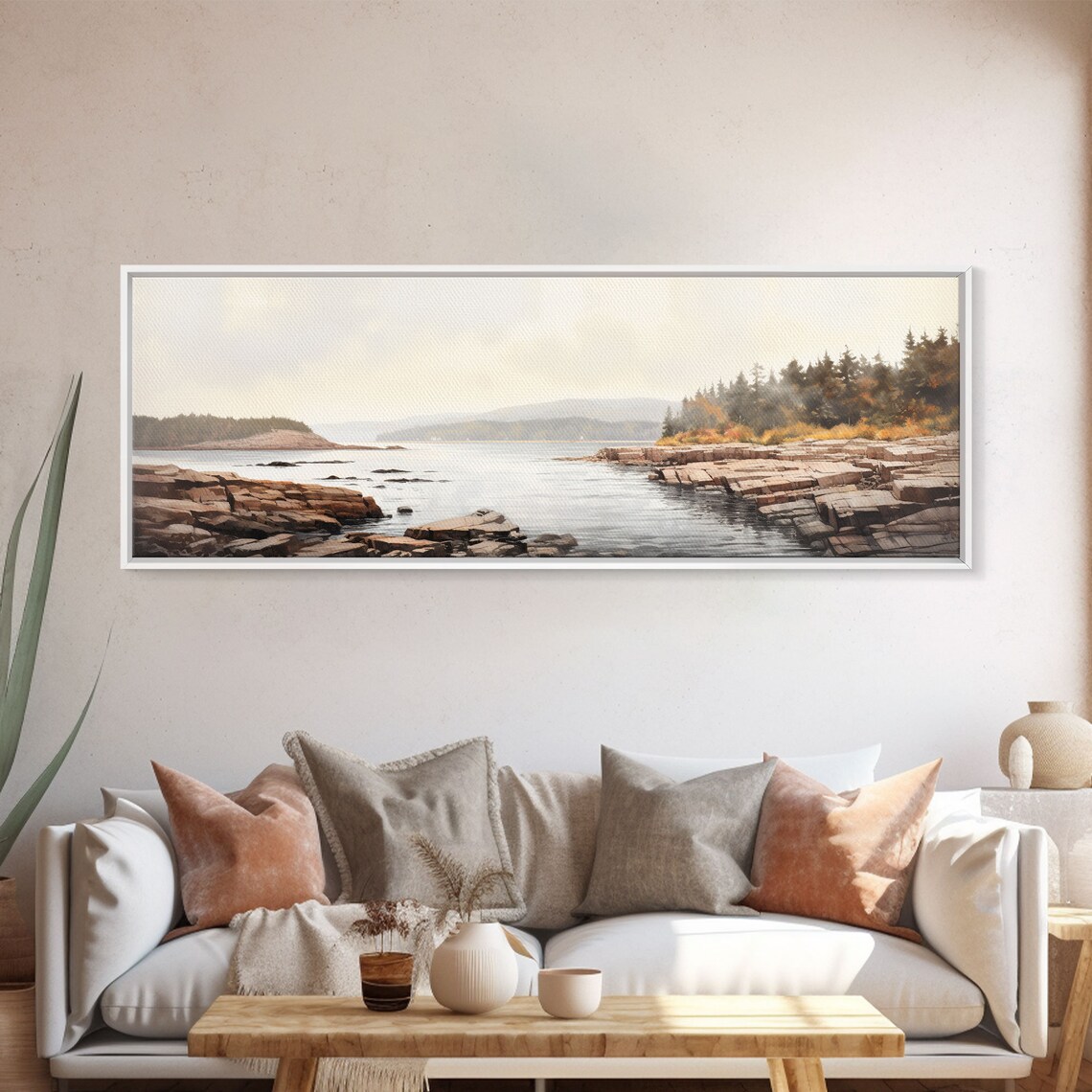 Acadia National Park Watercolor Panoramic Art Print - Image 5