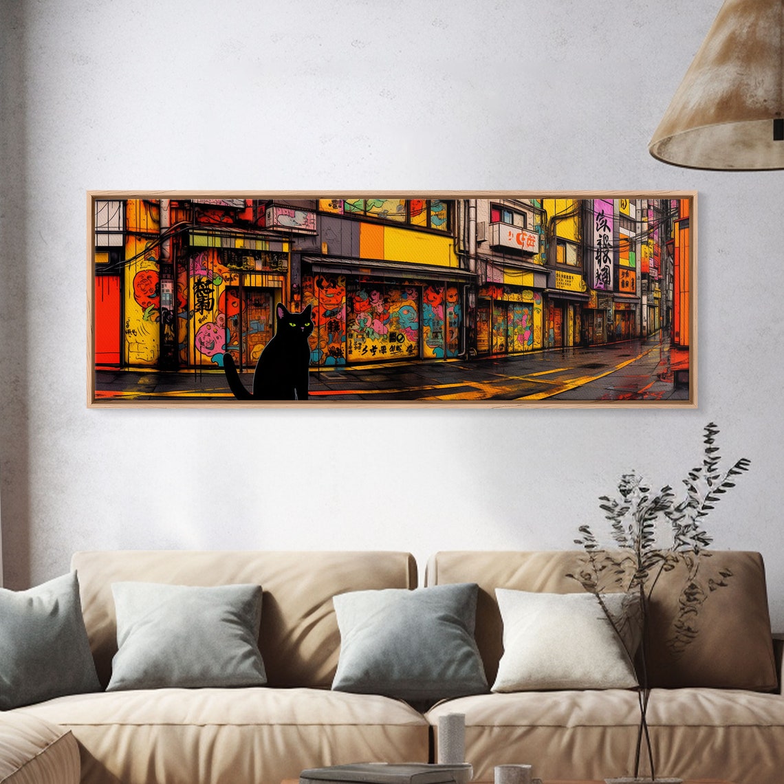 Black Cat Punk Streets Art Print, Cat Lover Wall Art - Image 4